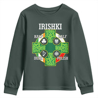 Irishki Half Irish Half Polish Youth Sweatshirt Celtic Cross St Patricks