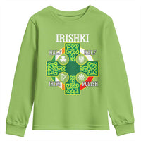Irishki Half Irish Half Polish Youth Sweatshirt Celtic Cross St Patricks