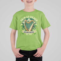 Irish Pride T Shirt For Kid Ireland Forever Erin Go Bragh Est 1922 Harp Shamrock