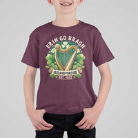 Irish Pride T Shirt For Kid Ireland Forever Erin Go Bragh Est 1922 Harp Shamrock