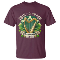 Irish Pride T Shirt Ireland Forever Erin Go Bragh Est 1922 Harp Shamrock