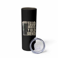 Funny St Patrick's Day Black Irish Beer Skinny Tumbler Hello Darkness My Old Friend Shamrock - Wonder Print Shop