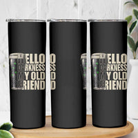 Funny St Patrick's Day Black Irish Beer Skinny Tumbler Hello Darkness My Old Friend Shamrock - Wonder Print Shop