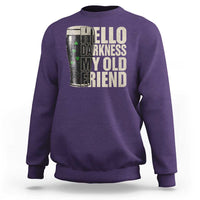 Funny St Patrick's Day Black Irish Beer Sweatshirt Hello Darkness My Old Friend Shamrock