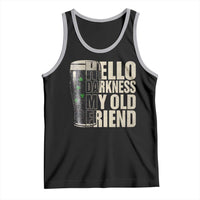 Funny St Patrick's Day Black Irish Beer Tank Top Hello Darkness My Old Friend Shamrock