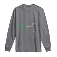 Funny St Patrick's Day Ice Hockey Shamrock Long Sleeve Shirt