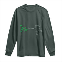 Funny St Patrick's Day Ice Hockey Shamrock Long Sleeve Shirt