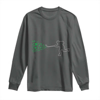 Funny St Patrick's Day Ice Hockey Shamrock Long Sleeve Shirt