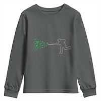 Funny St Patrick's Day Ice Hockey Shamrock Youth Sweatshirt