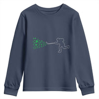 Funny St Patrick's Day Ice Hockey Shamrock Youth Sweatshirt