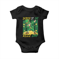 Funny Skibidi St Pat Rizz Day Baby Onesie Dabbing Leprechaun Shamrock Coin