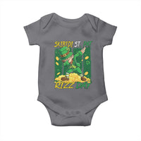 Funny Skibidi St Pat Rizz Day Baby Onesie Dabbing Leprechaun Shamrock Coin