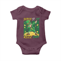Funny Skibidi St Pat Rizz Day Baby Onesie Dabbing Leprechaun Shamrock Coin