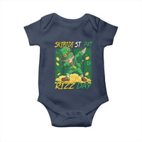 Funny Skibidi St Pat Rizz Day Baby Onesie Dabbing Leprechaun Shamrock Coin