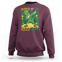 Funny Skibidi St Pat Rizz Day Sweatshirt Dabbing Leprechaun Shamrock Coin