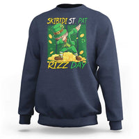 Funny Skibidi St Pat Rizz Day Sweatshirt Dabbing Leprechaun Shamrock Coin