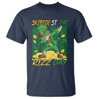 Funny Skibidi St Pat Rizz Day T Shirt Dabbing Leprechaun Shamrock Coin