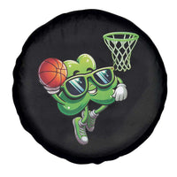 Funny St Patrick's Day Basketball Green Shamrock Spare Tire Cover