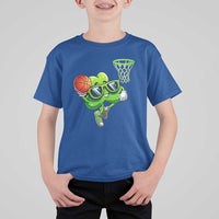 Funny St Patrick's Day Basketball Green Shamrock T Shirt For Kid