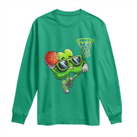Funny St Patrick's Day Basketball Green Shamrock Long Sleeve Shirt