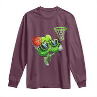 Funny St Patrick's Day Basketball Green Shamrock Long Sleeve Shirt