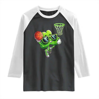 Funny St Patrick's Day Basketball Green Shamrock Raglan Shirt