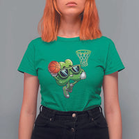 Funny St Patrick's Day Basketball Green Shamrock T Shirt For Women