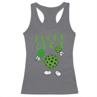 Funny St Patrick's Day Pickleball Lucky Shot Racerback Tank Top