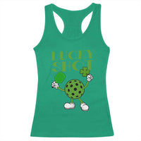 Funny St Patrick's Day Pickleball Lucky Shot Racerback Tank Top