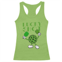 Funny St Patrick's Day Pickleball Lucky Shot Racerback Tank Top