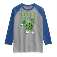 Funny St Patrick's Day Pickleball Lucky Shot Raglan Shirt