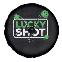Funny St Patrick's Day Pickleball Spare Tire Cover Lucky Shot Shamrock
