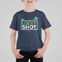Funny St Patrick's Day Pickleball T Shirt For Kid Lucky Shot Shamrock