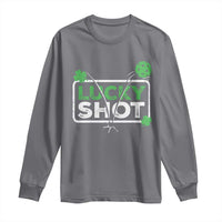 Funny St Patrick's Day Pickleball Long Sleeve Shirt Lucky Shot Shamrock