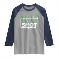 Funny St Patrick's Day Pickleball Raglan Shirt Lucky Shot Shamrock