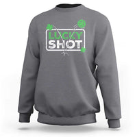 Funny St Patrick's Day Pickleball Sweatshirt Lucky Shot Shamrock