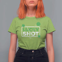 Funny St Patrick's Day Pickleball T Shirt For Women Lucky Shot Shamrock