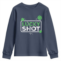 Funny St Patrick's Day Pickleball Youth Sweatshirt Lucky Shot Shamrock