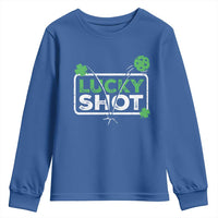 Funny St Patrick's Day Pickleball Youth Sweatshirt Lucky Shot Shamrock