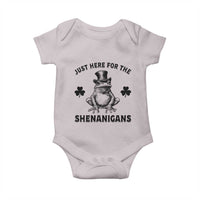 Funny St Patrick's Day Just Here For The Shenanigans Baby Onesie Frog Shamrock