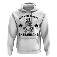 Funny St Patrick's Day Just Here For The Shenanigans Hoodie Frog Shamrock
