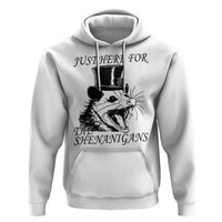 Funny St Patrick's Day Opossum Hoodie Just Here For The Shenanigans Shamrock