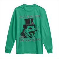 Funny St Patrick's Day Opossum Long Sleeve Shirt Just Here For The Shenanigans Shamrock