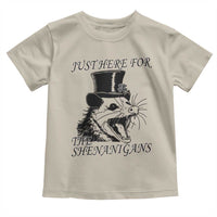 Funny St Patrick's Day Opossum Toddler T Shirt Just Here For The Shenanigans Shamrock