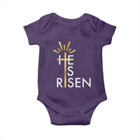 He Is Risen Baby Onesie Christian Easter Day Religious Bible Verse Cross