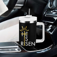 He Is Risen Tumbler With Handle Christian Easter Day Religious Bible Verse Cross
