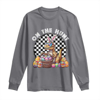 Funny Easter Day Dinosaur Bunny Long Sleeve Shirt On The Hunt Egg Hunting