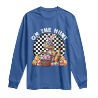 Funny Easter Day Dinosaur Bunny Long Sleeve Shirt On The Hunt Egg Hunting