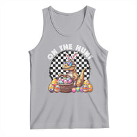 Funny Easter Day Dinosaur Bunny Tank Top On The Hunt Egg Hunting