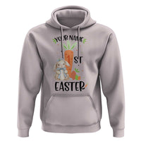 Personalized Easter Day Hoodie Custom Text 1st Easter Cute Bunny Carrot